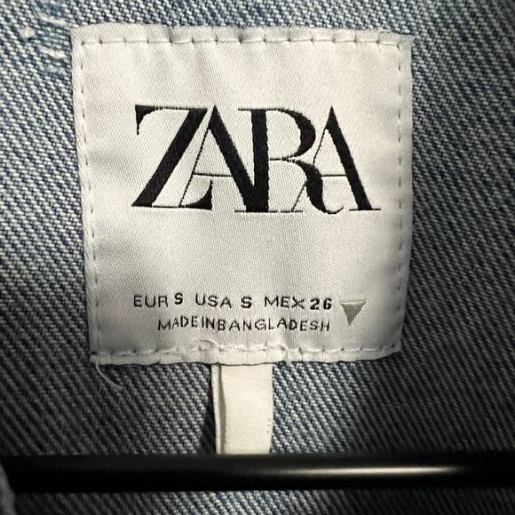 Zara Denim Short Jumpsuit Women's Small Blue Distressed Festival - Picture 12 of 12